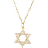 14K Yellow 1/5 CTW Diamond Star of David Necklace - R45253D101P photo