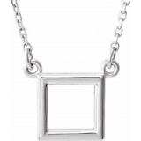 14K White Square 16.5 Necklace - 863241001P photo