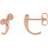 14K Rose Freeform J-Hoop Earrings - 86699602P photo