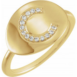 14K Yellow Initial C .08 CTW Diamond Ring - 653628606P photo