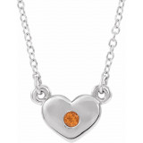 14K White Citrine Heart 16 Necklace - 8633560052P photo