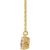 14K Yellow Pink Sapphire & 1/6 CTW Diamond 18 Necklace - 86854626P photo 2