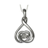 Gems One Silver (SLV 995) Diamond Rhythm Of Love Neckwear Pendant  - 1/10 ctw - ROL1184-SSWD photo