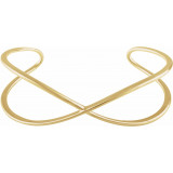 14K Yellow Criss-Cross Cuff 7 Bracelet - 65235160001P photo