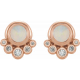 14K Rose Opal & 1/8 CTW Diamond Earrings - 86780612P photo 2
