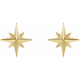 14K Yellow Star Earrings - 86757601P photo 2