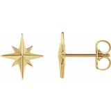 14K Yellow Star Earrings - 86757601P photo