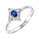 Gems One 14Kt White Gold Diamond (1/20Ctw) & Sapphire (1/6 Ctw) Ring - FR4031-4WCS photo