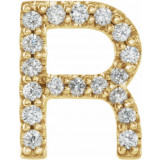 14K Yellow .06 CTW Diamond Single Initial R Earring - 867976091P photo