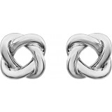 14K White 7x7 mm Knot Earrings - 861701000P photo 2