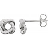 14K White 7x7 mm Knot Earrings - 861701000P photo 3