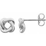 14K White 7x7 mm Knot Earrings - 861701000P photo