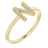 14K Yellow .08 CTW Diamond Initial N Ring - 1238346066P photo