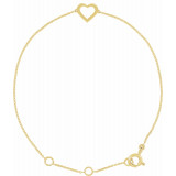 14K Yellow Heart Design 7 Bracelet - 650111101P photo