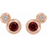 14K Rose Mozambique Garnet & .03 CTW Diamond Earrings - 868886050P photo 2