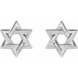 14K White Star of David Earrings - 86739600P photo 2