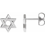 14K White Star of David Earrings - 86739600P photo