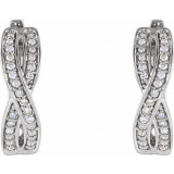 14K White 1/5 CTW Diamond Infinity-Inspired Hoop Earrings - 65295860002P photo 2