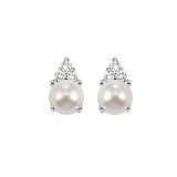 Gems One 10Kt White Gold Diamond (1/20Ctw) & Pearl (7/8 Ctw) Earring - FE4024-1WDP photo