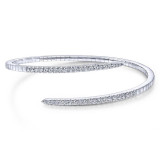 Gabriel & Co. 14k White Gold Demure Diamond Bangle Bracelet - BG4227-65W45JJ photo