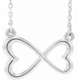 14K White Infinity-Inspired Heart 16-18 Necklace - 86631600P photo