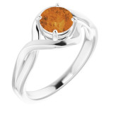 14K White Citrine Ring - 7184060011P photo