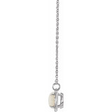 14K White Opal & .07 CTW Diamond Halo-Style 16 1/2 Necklace - 85902105P photo 2