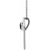 14K White Onyx Cabochon Pyramid 16-18 Necklace - 86863620P photo 2