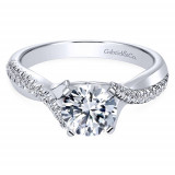 Gabriel & Co. 14k White Gold Contemporary Twisted Engagement Ring - ER10951W44JJ photo