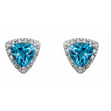 14K White Swiss Blue Topaz & .08 CTW Diamond Earrings - 862756000P photo 2