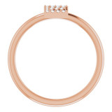 14K Rose .07 CTW Diamond Initial E Ring - 1238346022P photo 2