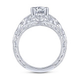 Gabriel & Co. 14k White Gold Art Deco Wide Band Engagement Ring - ER14493R4W44JJ photo 2