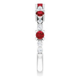 14K White Mozambique Garnet & 1/5 CTW Diamond Ring - 72051617P photo 4