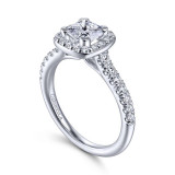 Gabriel & Co. 14k White Gold Contemporary Halo Engagement Ring - ER14102W44JJ photo 3