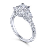 Gabriel & Co. 14k White Gold Art Deco Straight Engagement Ring - ER14431R4W44JJ photo 3