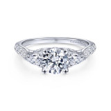 Gabriel & Co. 14k White Gold Art Deco Straight Engagement Ring - ER14431R4W44JJ photo