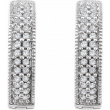 14K White 1/4 CTW Diamond Hoop Earrings - 65295760001P photo 2