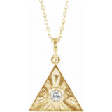 14K Yellow 1/10 CTW Diamond Eye of Providence 16-18 Necklace - 86667606P photo