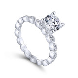 Gabriel & Co. 14k White Gold Victorian Straight Engagement Ring - ER13910R4W44JJ photo 3