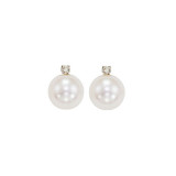 Gems One 14Kt White Gold Diamond (1/20Ctw) & Pearl (1 Ctw) Earring - PSD6.5AAA-4W photo