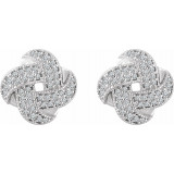 14K White 1/3 CTW Diamond Knot Earrings - 65285860001P photo 2