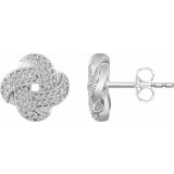 14K White 1/3 CTW Diamond Knot Earrings - 65285860001P photo