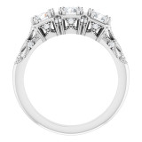 14K White 9/10 CTW Diamond Vintage-Inspired Three-Stone Anniversary Band - 123840612P photo 2