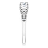 14K White 9/10 CTW Diamond Vintage-Inspired Three-Stone Anniversary Band - 123840612P photo 4