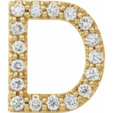 14K Yellow .06 CTW Diamond Single Initial D Earring - 867976016P photo