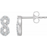 14K White 1/6 CTW Diamond Infinity Earrings - 65277360002P photo