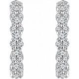 14K White 5/8 CTW Diamond Hoop Earrings - 65286060002P photo 2