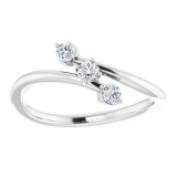 14K White 1/5 CTW Diamond Three-Stone Bypass Ring - 123822600P photo 3