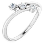 14K White 1/5 CTW Diamond Three-Stone Bypass Ring - 123822600P photo