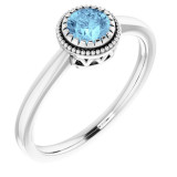 14K White Aquamarine March Birthstone Ring - 651609106P photo
